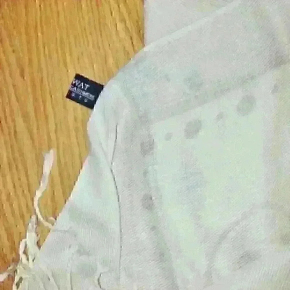 CASHMERE Scarf SWAT by S.T.S. IVORY SILK Printed Hijab Head Cover Shoulders Wrap - Picture 8 of 10